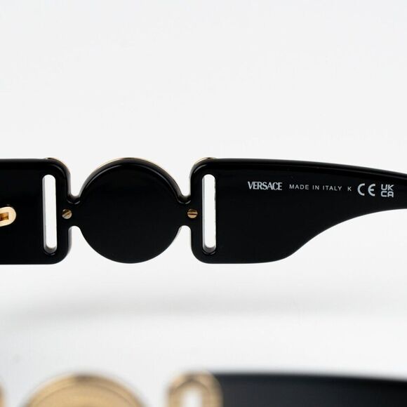 NEW Versace VE4480U GB1/87 Black Gold Dark Grey Oval Unisex Sunglasses main image 11